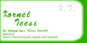 kornel tecsi business card
