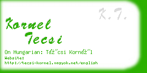 kornel tecsi business card